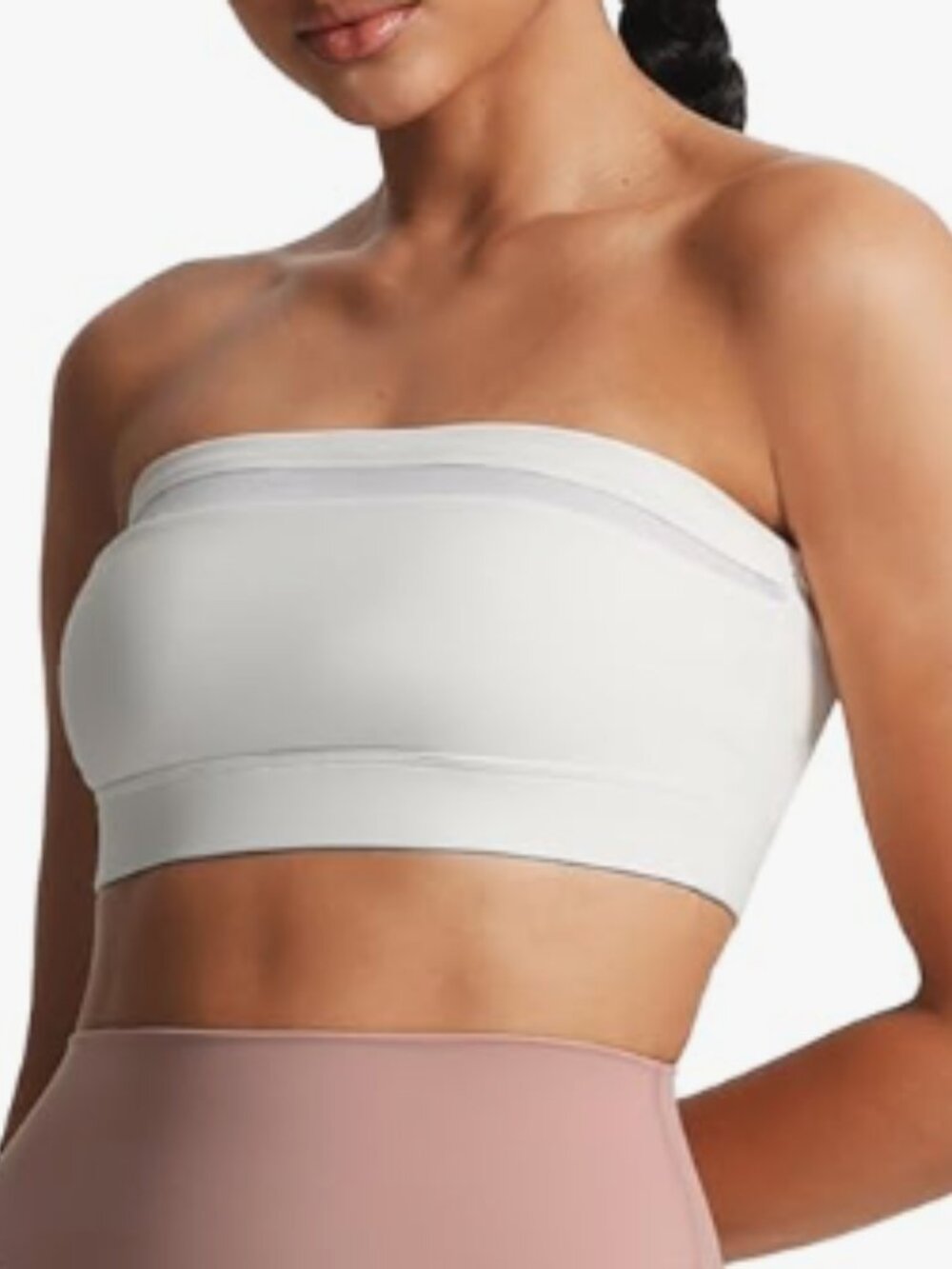 Aoxjox Women's Workout Strapless Bandeau Mesh Bra